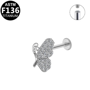 Gaby Body Jewelry Popular ASTM-F136 <b>Titanium</b> butterfly Pattern <b>Rings</b> for Ear Cartilage Piercings - Product Image 5