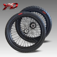 Ensemble de roues Supermoto 17 pouces (avant 17x1.6, arrière 17x2.15) pour Surron Light Bee X modèle 2026, jantes à rayons