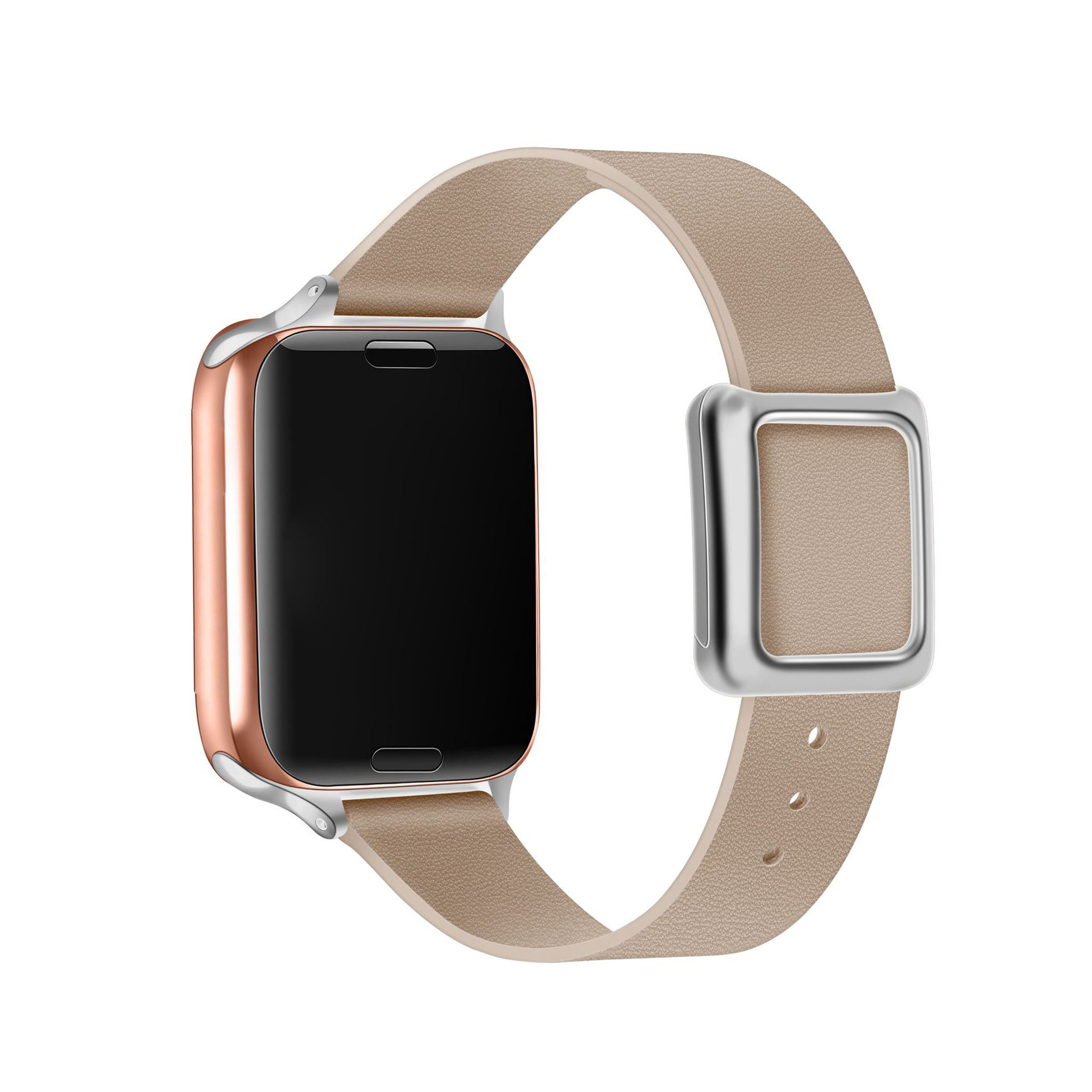 Boucle couleur abricot-argent