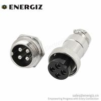 Conector impermeable de aviación de 4 pines, conector circular de montaje en Panel, 20mm, para uso en aviación
