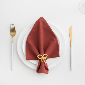 Personalización de fábrica, LOGOTIPO bordado, mesa de banquete, decoración de restaurante, servilleta de mesa de tela de algodón 100% lavable elegante - Product Image 4