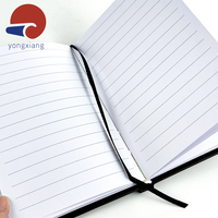 Cahier A6 à couverture rigide Logo argenté chaud Bloc-notes d'affaires avec fond noir pur Ligne horizontale Tissu PVC PP Utilisation scolaire
