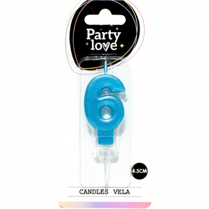 Candela Blu Numero 6 per Feste, Candele di Compleanno da 4,5 Cm, Vela - Product Image 2