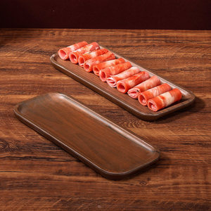 Plateau rectangulaire en bois pour viande, idéal pour les tranches de hot pot et les fêtes - Product Image 2
