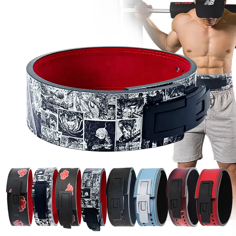 Ceinture d'haltérophilie personnalisée avec levier Anime Ceinture d'haltérophilie Ceinture de musculation Fitness Barbell Powerlifting Belty Protecteur de taille