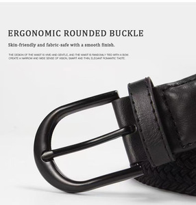 Robe pour hommes avec logo personnalisé <span class=keywords><strong>Ceinture</strong></span> élastique tricotée en polyester pour le golf sportif avec boucle en alliage à ardillon - Product Image 5