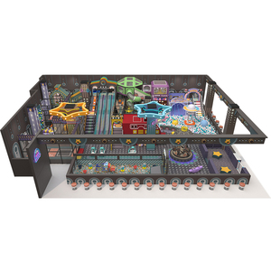 Equipo de juego suave Piscina de arena Tema del espacio Parque infantil interior Laberinto Castillo travieso con tobogán de Olas grandes Parque infantil interior a la venta - Product Image 3