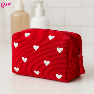 Impression personnalisable velours côtelé velours maquillage cosmétique toilette soins de la peau organisateur fermeture éclair beauté cadeau sac nécessaire avec Logo - Product Image 2