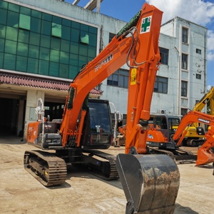 Excavatrice sur chenilles Hitachi ZX120 Orange, pelle hydraulique, équipement de construction - Product Image 1