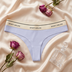 Tangas de seda helada sin costuras para mujer al por mayor, ultrafinas, de talle bajo, con espalda en T, de secado rápido, cómodas para yoga y deportes. - Product Image 2