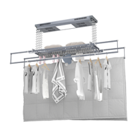 Séchoir à linge électrique D63-SJ avec télécommande, capteur intelligent, séchoir à linge relevable pour balcon