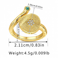 Bague ouverte ajustable en cuivre plaqué or 18 carats avec turquoise naturelle, bague texturée vintage pour femme
