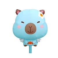 Jumbo Blumen-Capybara-Ballon Matte Aluminiumfolie-Ballon für Kindergeburtstag Babyparty und Kinderzimmer-Dekoration Globos
