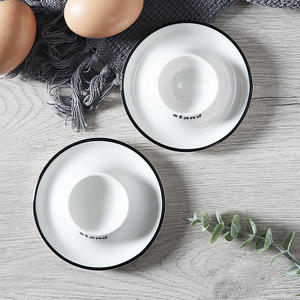Cucina contenitore per uova bianche vassoio portaoggetti Dispenser per tazze piatto per uova di gallina portauova singolo in ceramica - Product Image 4