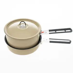 Adventure-Ready Wilderness Survival Essentials: Batterie de cuisine de camping durable pour la préparation des repas sur le sentier et la cuisson au feu de camp