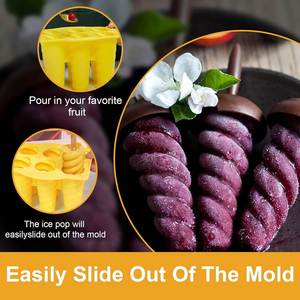 Molde de silicona ecológico de 6 cavidades en espiral para paletas de helado, molde de helado DIY de verano, delicias congeladas caseras - Product Image 5