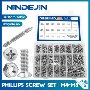 Stainless Steel 304 <b>Flat</b> Head Machine <b>Screws</b> Kit-M4 M5 M6 Metric System - Product Image 4