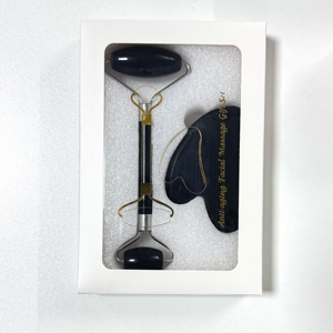 Black Obsidian Heart-Shaped <b>Double</b>-Headed Roller Facial Massager Set - Product Image 6