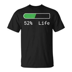 T-shirt Life Percentage, cadeau d'anniversaire de 52 ans pour hommes et femmes, taille adulte unisexe - Product Image 1