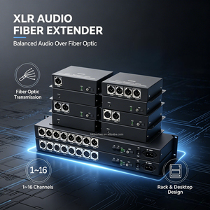 Extensor de Audio por Fibra Óptica SC/FC de hasta 20KM, 1/2/4/8/16 Canales XLR, Transmisor y Receptor de Audio Balanceado sobre Fibra Óptica - Product Image 1