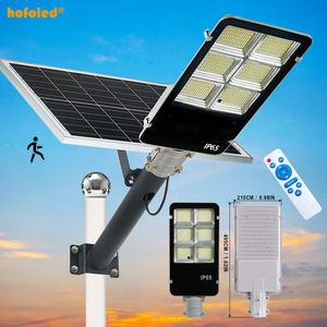 <span class=keywords><strong>Luces</strong></span> Hofoled <span class=keywords><strong>Led</strong></span> Powered Control remoto <span class=keywords><strong>Luces</strong></span> de calle solares 300W IP65 Lámpara de calle con poste - Product Image 1