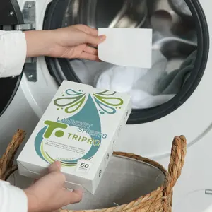 Lembar/strip deterjen tanaman alami murni mudah terurai ramah lingkungan untuk mesin cuci otomatis