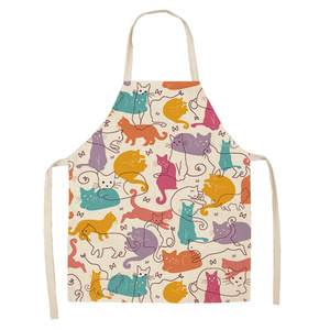 Animal lindo gato estampado sublimación ajustable niños por encargo dibujos animados escuelas Chef Delantales para niños - Product Image 5