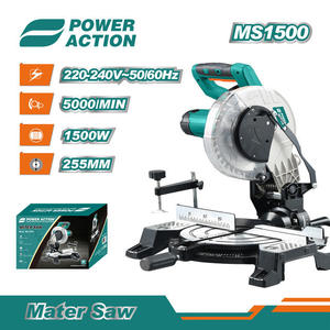 <span class=keywords><strong>Scie</strong></span> à <span class=keywords><strong>onglet</strong></span> coulissante multifonction industrielle 2400W Power Action pour usage en usine de meubles - Product Image 4