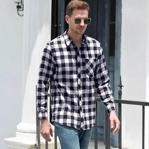 Para <span class=keywords><strong>Amazon</strong></span>, camisa de franela informal de <span class=keywords><strong>manga</strong></span> <span class=keywords><strong>larga</strong></span> para <span class=keywords><strong>hombre</strong></span>, a cuadros cepillados, superventas, estilo transfronterizo, cierre de un solo pecho para - Product Image 1