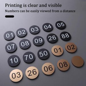 Numéros de table en acrylique 1-100, autocollants anti-décoloration, étiquettes imperméables pour <span class=keywords><strong>maison</strong></span>/locataire/restaurant (noir/or 5 cm) - Product Image 2