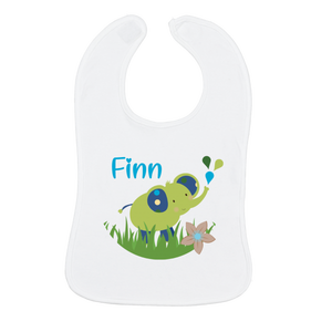 Bavaglino per neonati personalizzato con nome - Elefante - Product Image 1