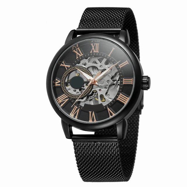 Top Band Men Luxury Stainless Steel Swis Full-automatic Mechanical Watch Hollow Out Business Watch Custom Logo