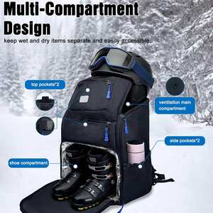Bolsa de Transporte para Esquí y Snowboard, Mochila Impermeable con Cierre de Cremallera de 50L para Viajes con Casco, Gafas, Guantes y Accesorios - Product Image 4