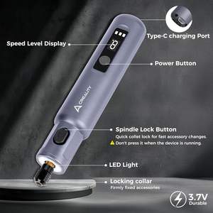 Kit d'outils rotatifs Creality Mini 3D Prints 24-en-1, recharge USB, batterie 3,7 V, 6 vitesses, graveur alimenté par batterie, finition noire, Hotend K2Plus - Product Image 2