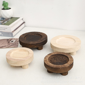 Estante de exhibición de madera de dos niveles, soporte de escritorio de madera maciza para vino y decoración - Product Image 3