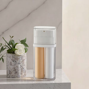 Bán buôn đôi buồng không có không khí Lotion bơm chai nhựa 15ml * 2 10ml * 2 màu hổ phách chai mỹ phẩm - Product Image 2