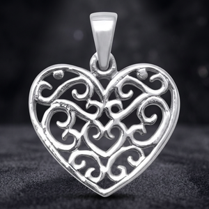 Wholesale <b>Sterling</b> <b>Silver</b> <b>Heart</b> Shape Pendant for Women Men & Children-Sejal Creation Gift Charms - Product Image 3