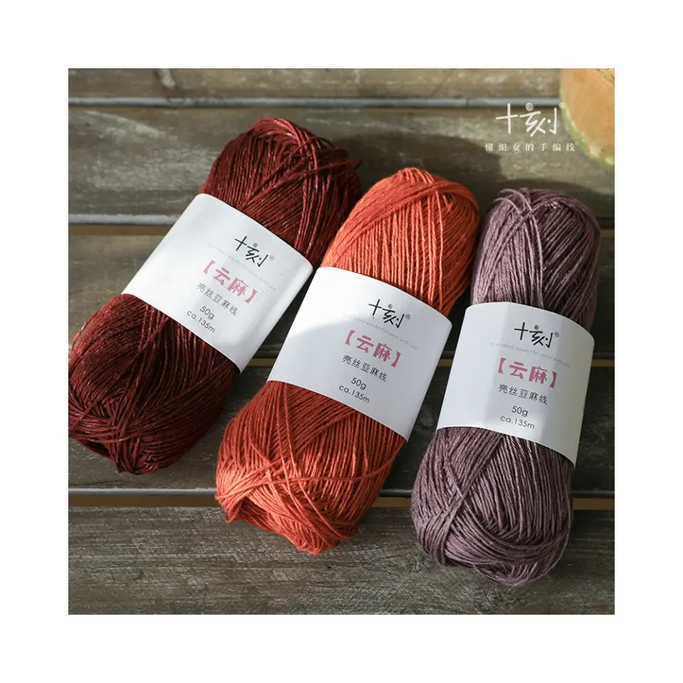 Hot sale anti-pilling fibre blend hand knitting linen yarns
