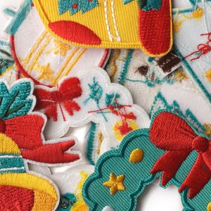 Iron on Embroidery Santa Claus Christmas Tree Socks Christmas Bell Snowman House Patch - Product Image 3