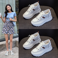 Baskets de luxe de créateur à semelle épaisse blanches, mode et sport, décontractées à lacets pour femmes, vente en gros