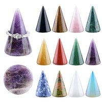 Supports de Présentation pour Bagues en Cristal Naturel Poli, en Quartz Rose Conique Simple et en Améthyste Sculptée – Vente en Gros