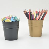 Pot de rangement multifonctionnel rose en métal pour stylos et pinceaux de maquillage, organisateur de bureau, pot de fleurs pour la maison et le bureau (vente en gros)