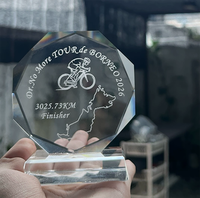 Trophée de compétition sportive personnalisé en acrylique et cristal pour la reconnaissance d'entreprise, souvenir de cérémonie
