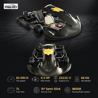 Go Kart a Gasolina para Adolescentes, 225cc, 4 Tiempos, para Pista de Carreras, con Frenos de Disco Hidráulicos, Certificado CE, Comercial, para Adultos