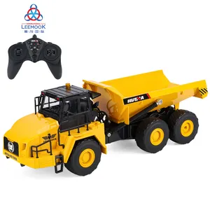 Leemook Huina 1553 coches de ingeniería de control de radio eléctrico 11ch RC Dumper Control remoto Camión volquete Tractor