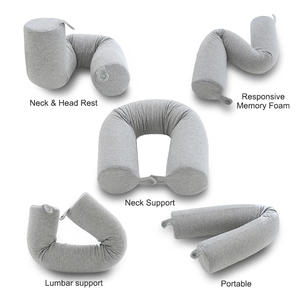 Oreiller de voyage en mousse à mémoire de forme flexible et léger, réglable, pour le soutien cervical de <span class=keywords><strong>la</strong></span> tête, pour <span class=keywords><strong>dormir</strong></span> en voiture, en avion - Product Image 3