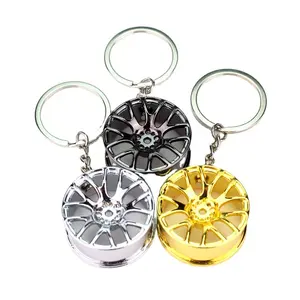 Metal Car Keychain Hub Auto Logos Chaveiro Auto Peças De Reparo Do Carro Mini Chaveiro Da Roda Do Pneu 3 Cor Metal Keychain Alloy OEM ODM