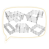 Cage pour animaux de compagnie d'intérieur en métal avec bouton-pression, respirante, pour petits animaux, cochon d'Inde, pliable, grande maison pour lapins et rongeurs
