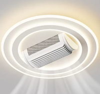 Ventilateur de plafond intelligent sans pales HFBH moderne IP44 LED AC avec commande vocale, spectre complet, avec lumière