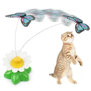Brinquedo giratório elétrico automático para gatos, brinquedo automático para gatos em formato de pássaro, borboleta interativa, treinamento e interativo
